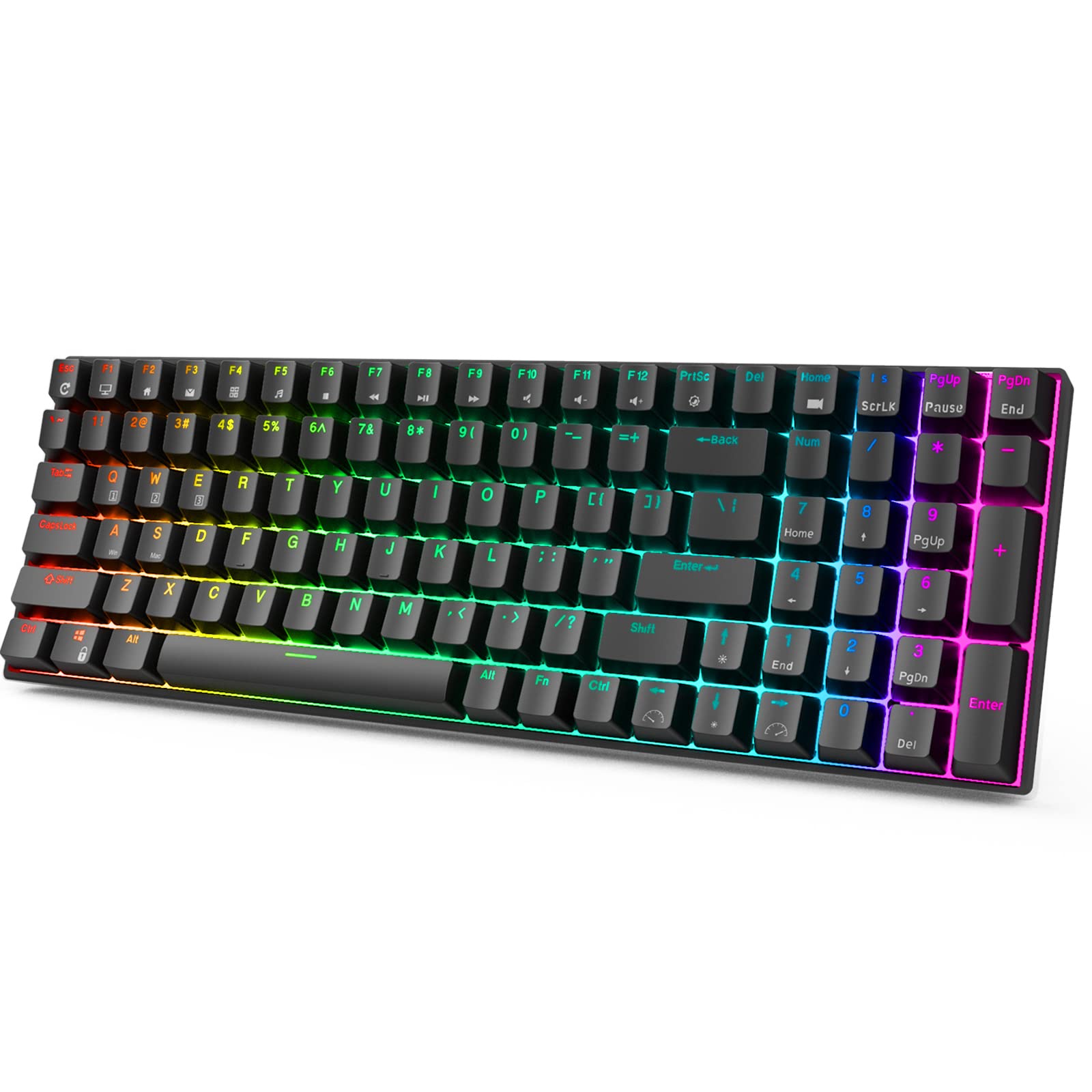  KLUDGE 100配列(RK100)キーボード 茶軸 Amazon | RK ROYAL KLUDGE RK100 2.4Gワイヤレス/ Bluetooth/有線 RGB